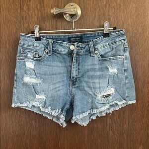 Just USA Light Blue Distressed Jean Shorts